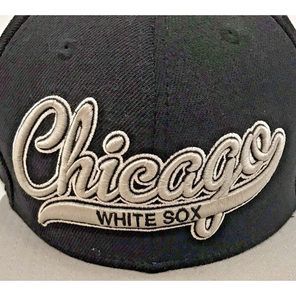 Chicago White Sox New Era 59 Fifty Fitted 8 Cap Gray & Black Genuine Merchandise